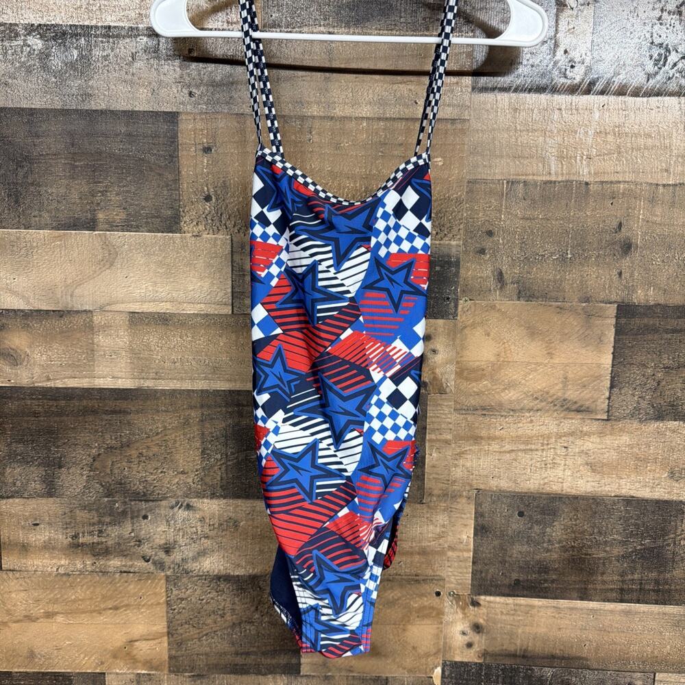 Speedo Overdrive Double Crossback One Piece Swimsuit Women's 36 Tru Cobalt NWT